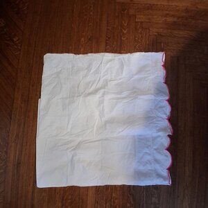 Pottery Barn Teen X Monique Lhuillier 2 pillow cases white hot pink embroidered